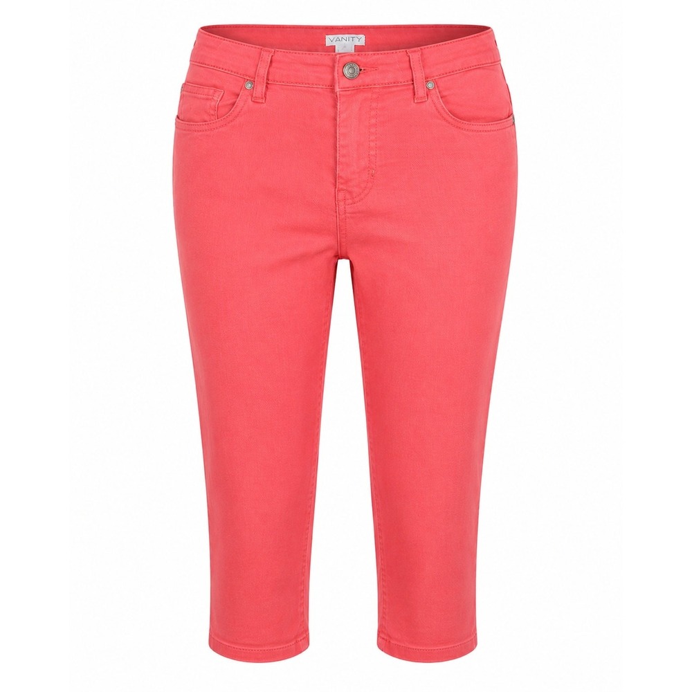 Venus Coral Pink Cropped Skinny Jeans Womens Size 10 Mid Rise Stretch Capri Pant